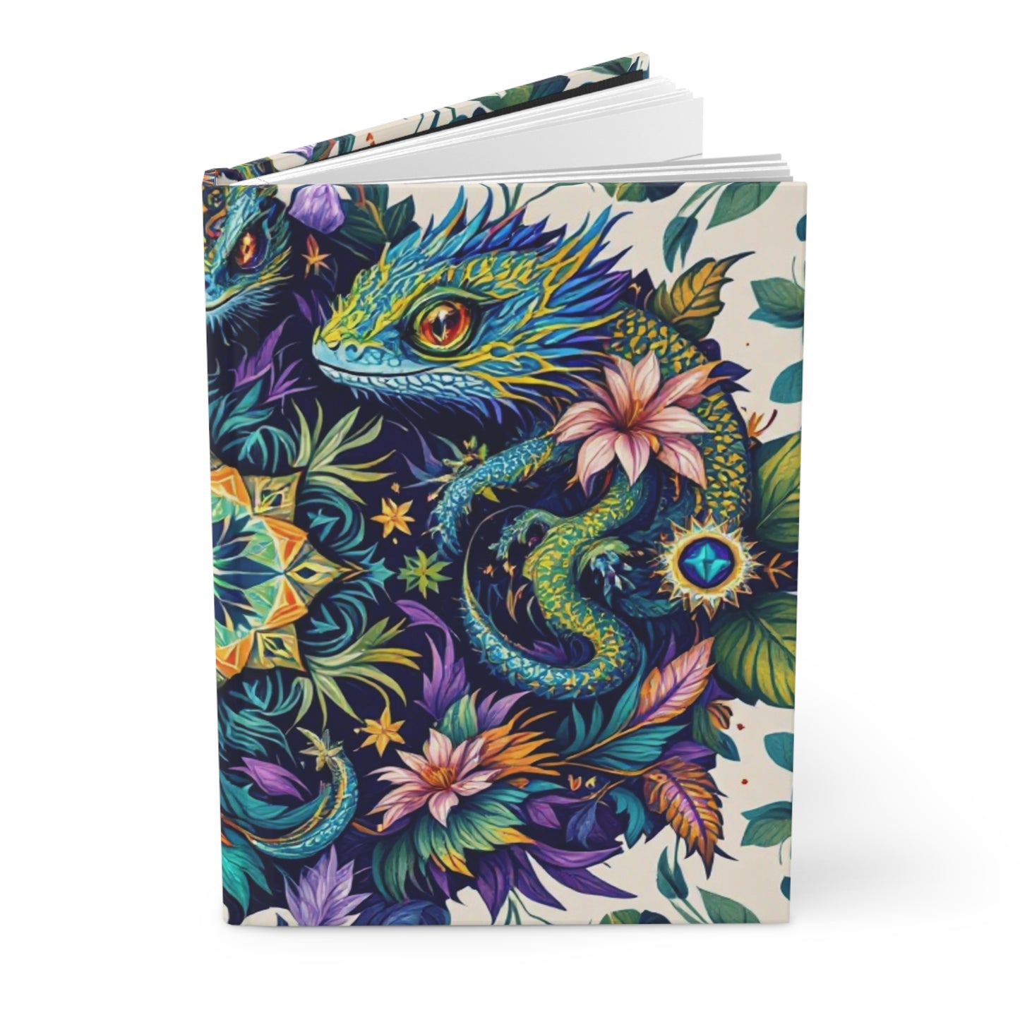Kaleidoscope Lizard Garden Hardcover Journal | 5x8 150 Pages | Hippsey Creations