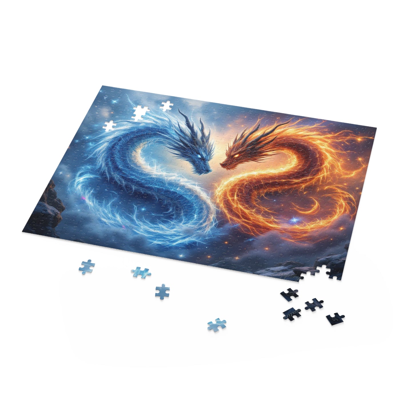 Fire and Ice Dragon Puzzle | 120-500 Pieces | Hippsey Creations