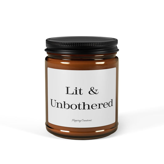 Unbothered Vibes Soy Candle | 4oz & 9oz Amber Glass | Hippsey Creations