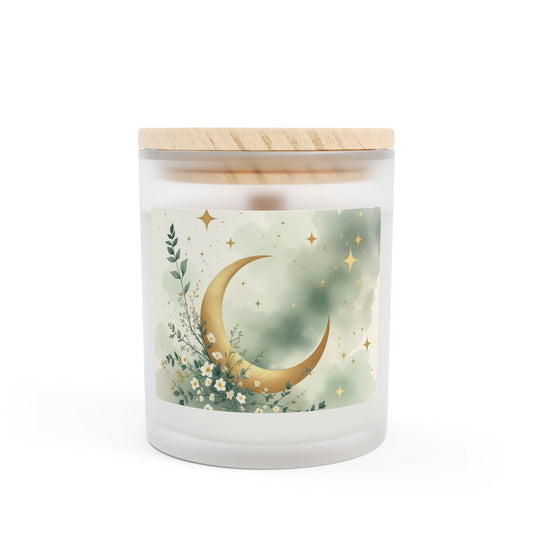 Green Moon Wooden Wick Candle | 11oz Coconut-Soy | Hippsey Creations