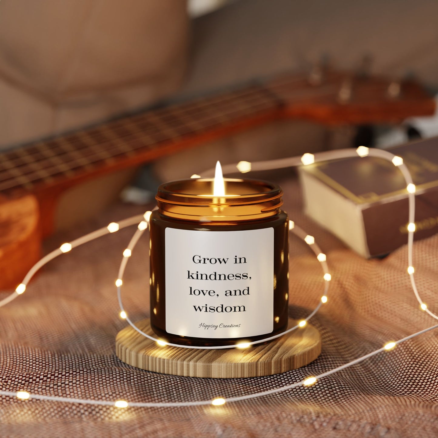 Growth & Wisdom Soy Candle | 4oz & 9oz Amber Glass | Hippsey Creations