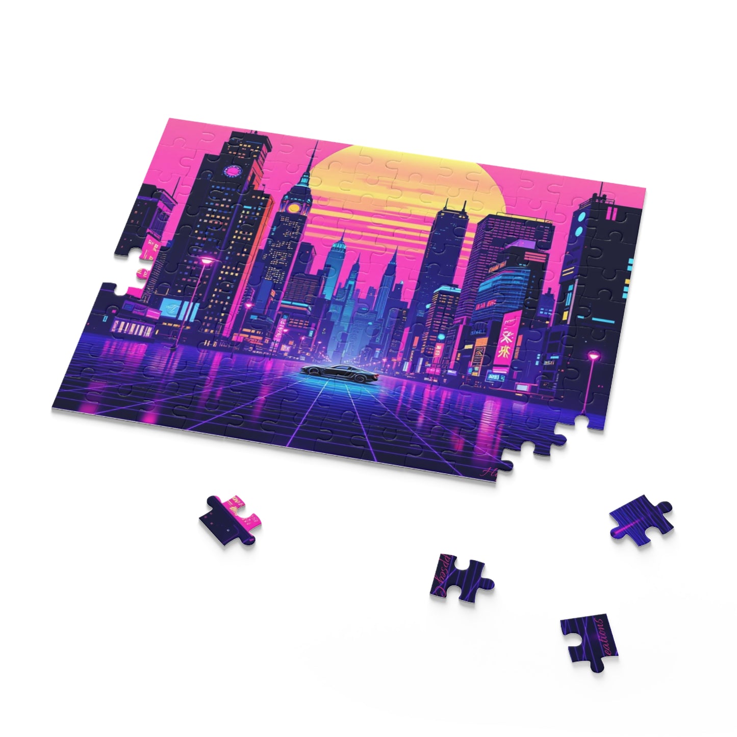 Neon City Puzzle | 120-500 Pieces | Hippsey Creations