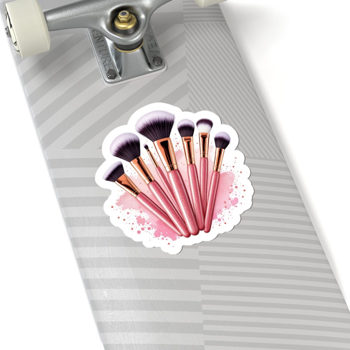 Cosmetic Brush Kiss-Cut Stickers - Glitter Makeup Accessories for Beauty Lovers