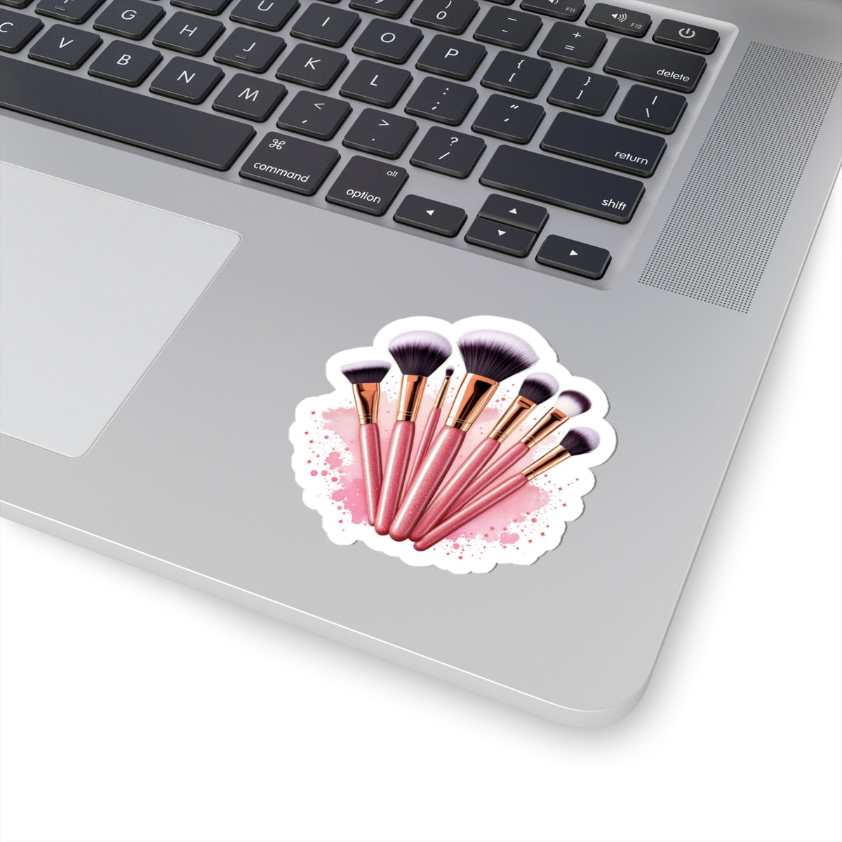 Cosmetic Brush Kiss-Cut Stickers - Glitter Makeup Accessories for Beauty Lovers