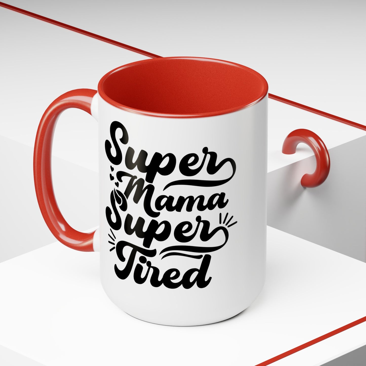 Super Mama Super tired Coffee Mugs, 15oz - Hippsey Creations