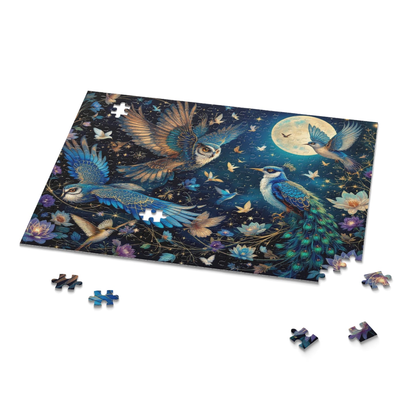 Moonlit Songbird Puzzle | 120-500 Pieces | Hippsey Creations