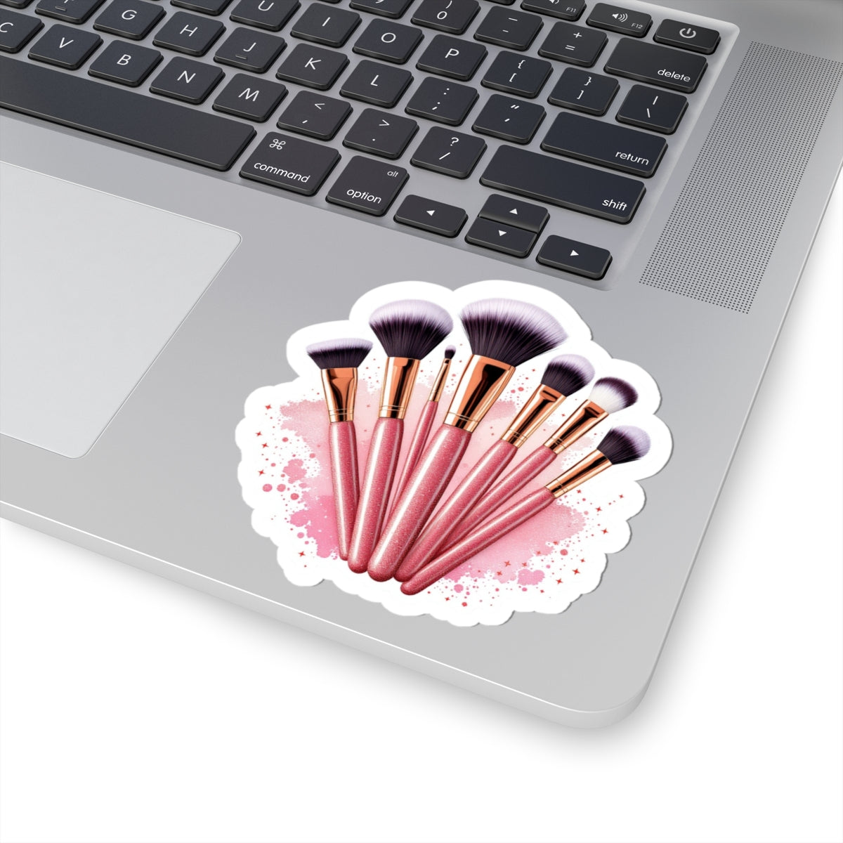 Cosmetic Brush Kiss-Cut Stickers - Glitter Makeup Accessories for Beauty Lovers