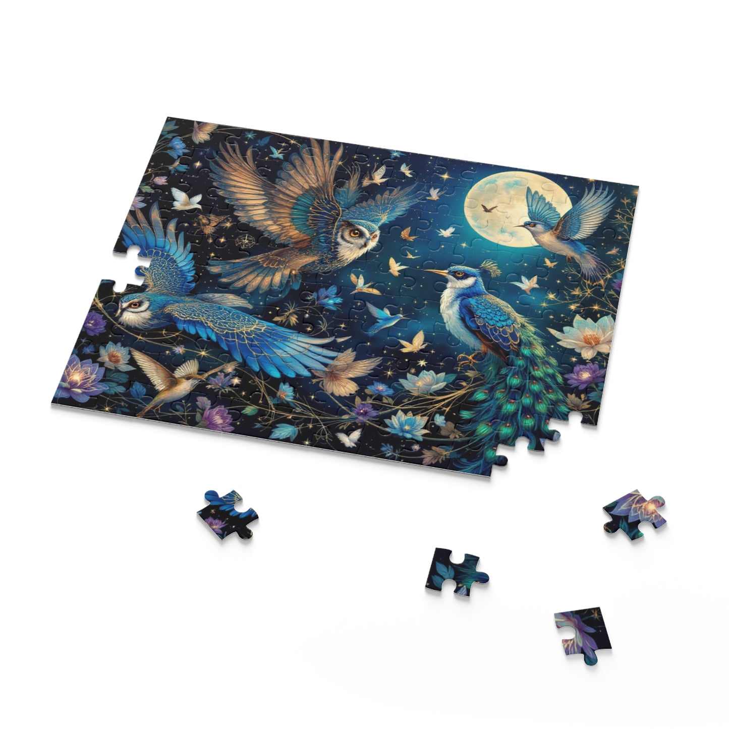 Moonlit Songbird Puzzle | 120-500 Pieces | Hippsey Creations