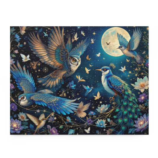 Moonlit Songbird Puzzle | 120-500 Pieces | Hippsey Creations