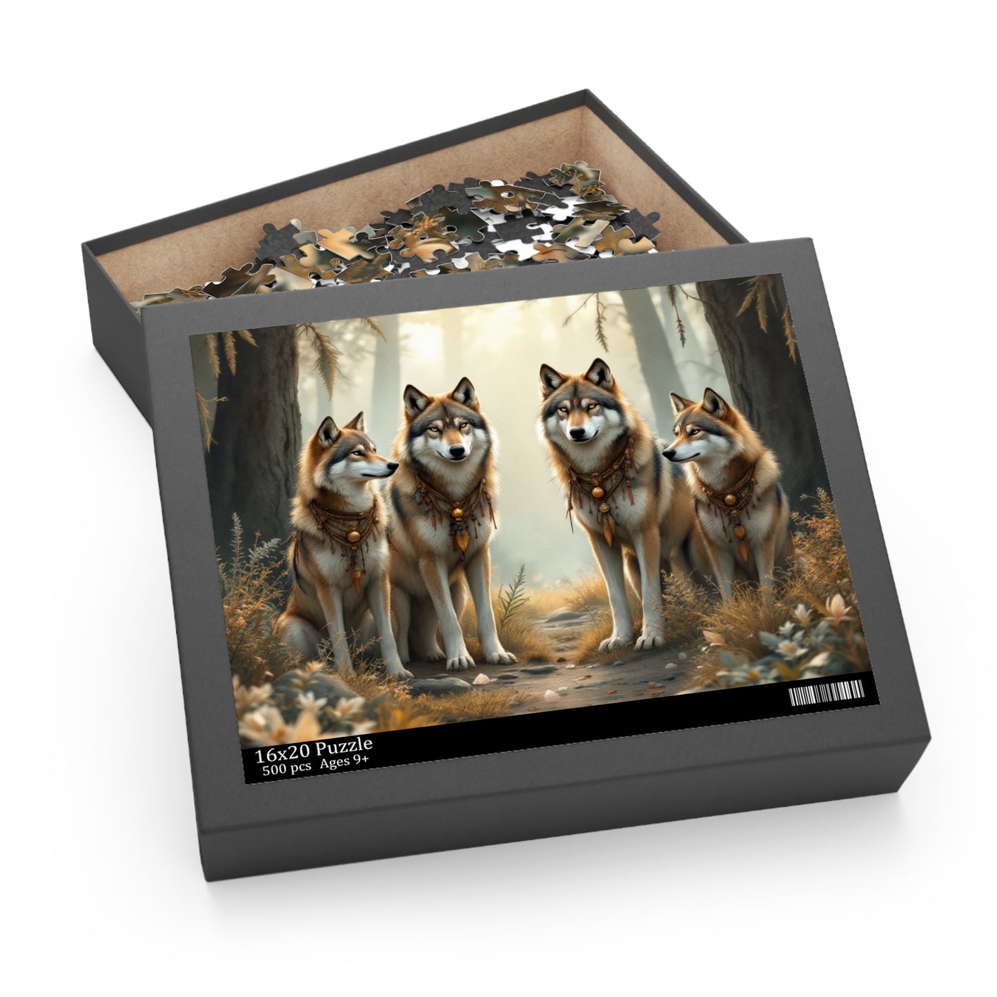 Majestic Wolf Puzzle | 120-500 Pieces | Hippsey Creations