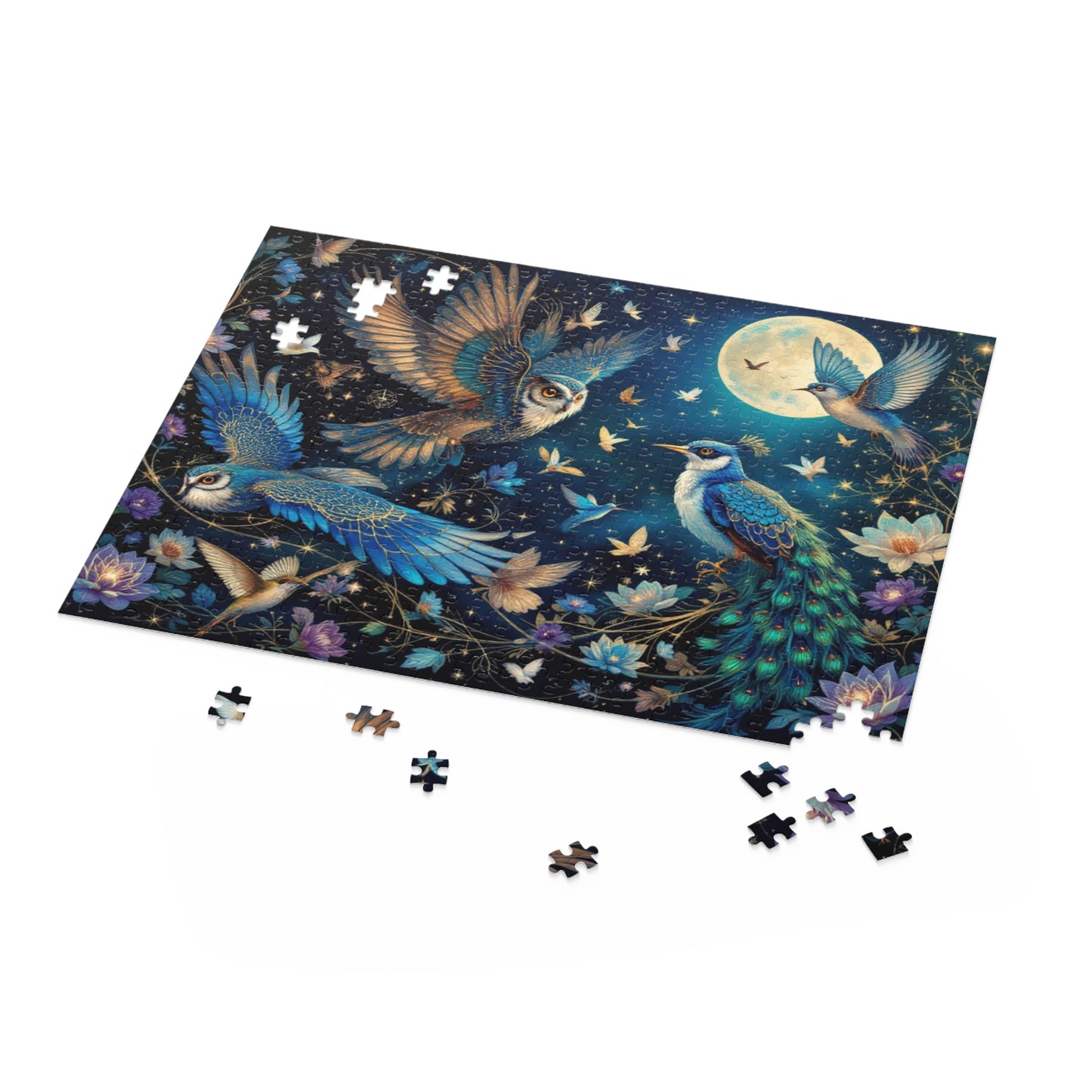 Moonlit Songbird Puzzle | 120-500 Pieces | Hippsey Creations