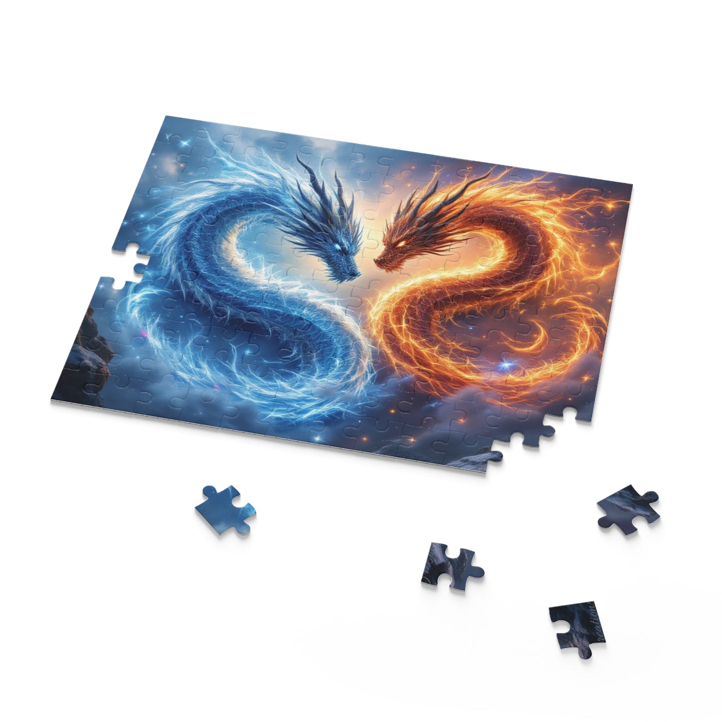 Fire and Ice Dragon Puzzle | 120-500 Pieces | Hippsey Creations