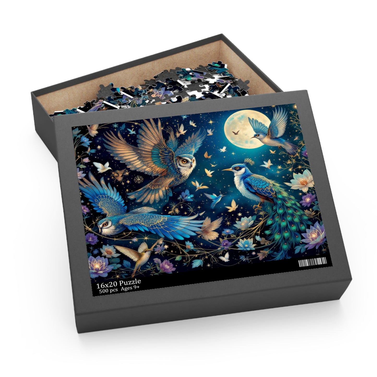 Moonlit Songbird Puzzle | 120-500 Pieces | Hippsey Creations