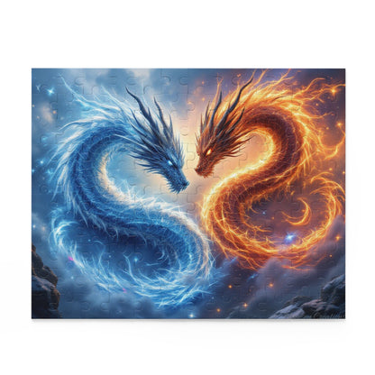 Fire and Ice Dragon Puzzle | 120-500 Pieces | Hippsey Creations
