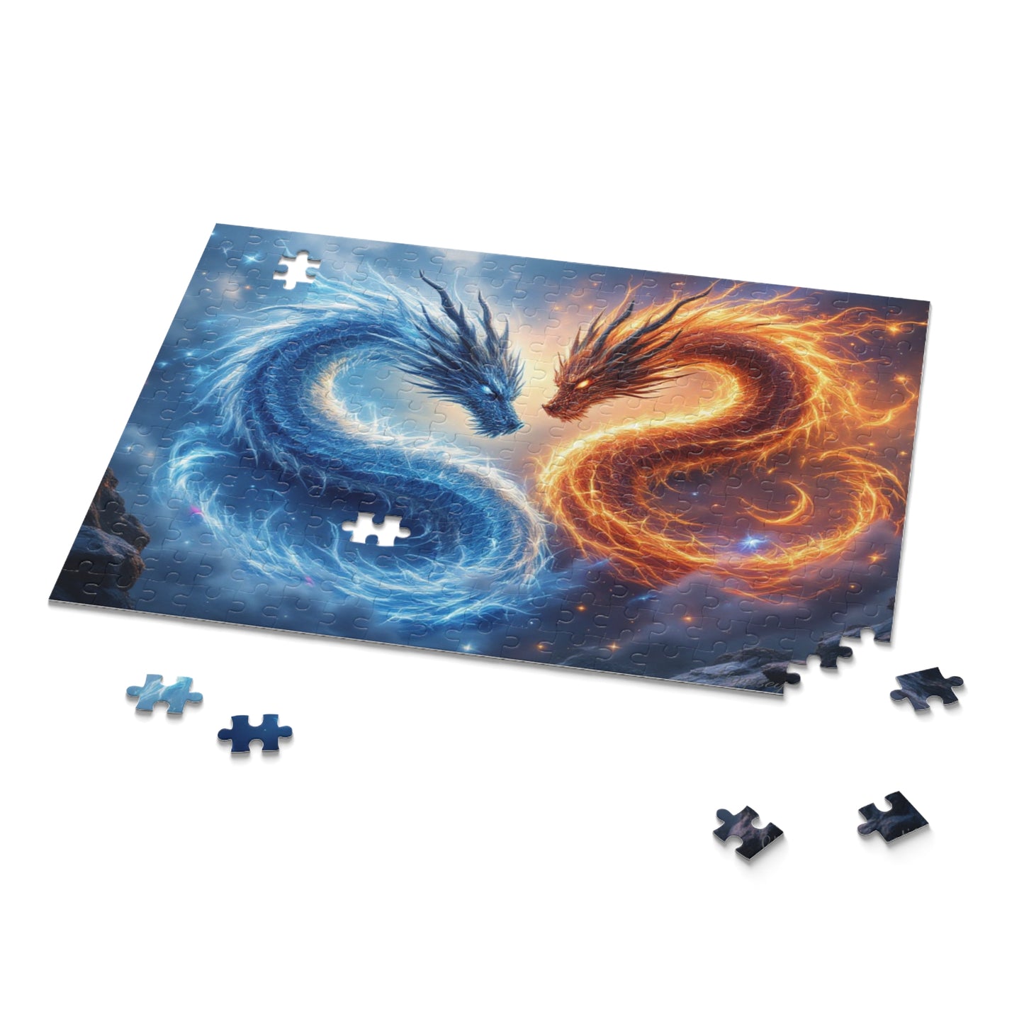 Fire and Ice Dragon Puzzle | 120-500 Pieces | Hippsey Creations