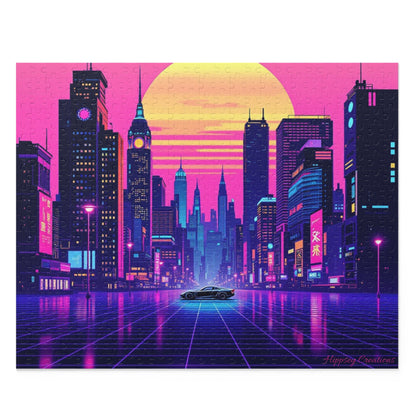 Neon City Puzzle | 120-500 Pieces | Hippsey Creations