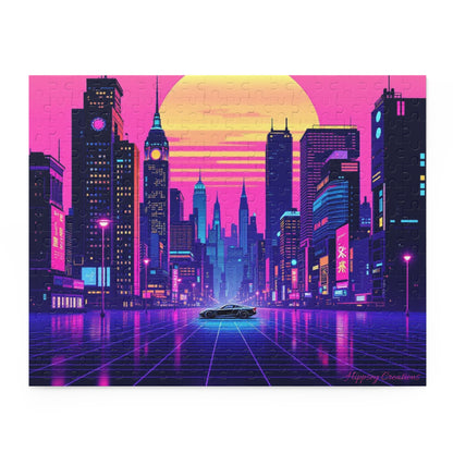 Neon City Puzzle | 120-500 Pieces | Hippsey Creations