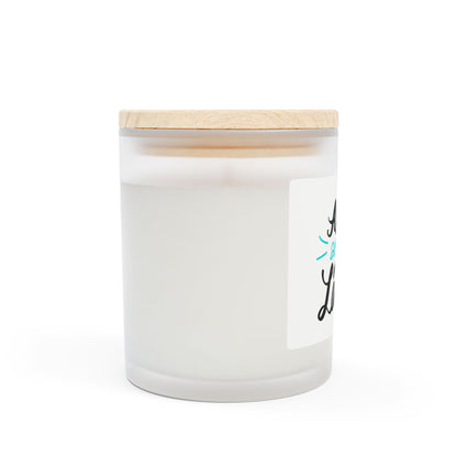 Spa Teal Luxe Ask Me About My Lashes Wooden Wick Candle | 11oz Coconut-Soy | Hippsey Creations