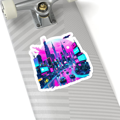 Neon Metropolis Sticker | Kiss-Cut Design | Hippsey Creations