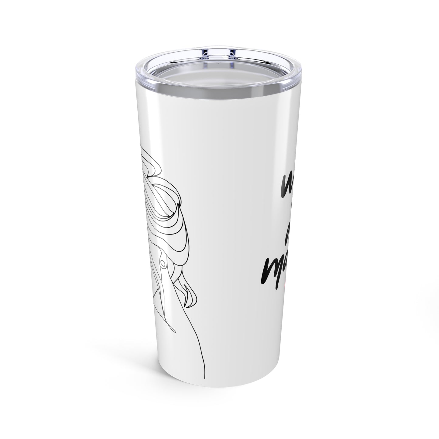 Pink Glam Studio Wake Up and Make Up Tumbler | 20oz Stainless Steel | Hippsey Creations