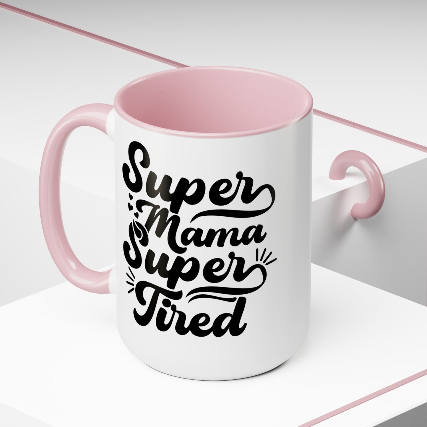 Super Mama Super tired Coffee Mugs, 15oz - Hippsey Creations