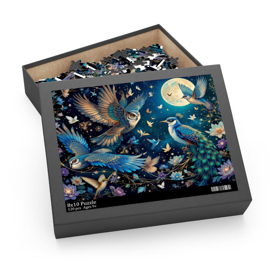 Moonlit Songbird Puzzle | 120-500 Pieces | Hippsey Creations