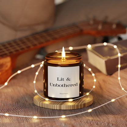 Unbothered Vibes Soy Candle | 4oz & 9oz Amber Glass | Hippsey Creations