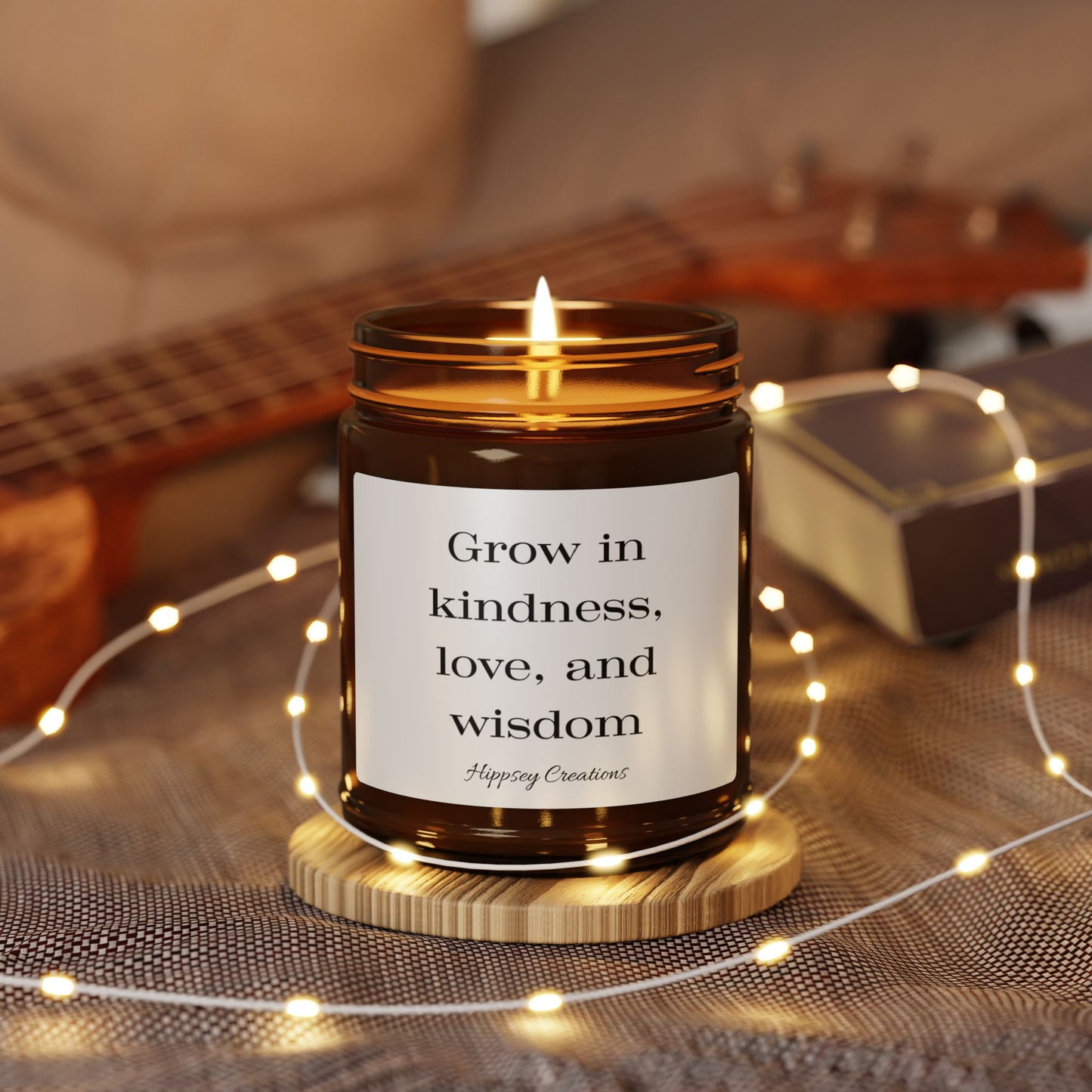 Growth & Wisdom Soy Candle | 4oz & 9oz Amber Glass | Hippsey Creations
