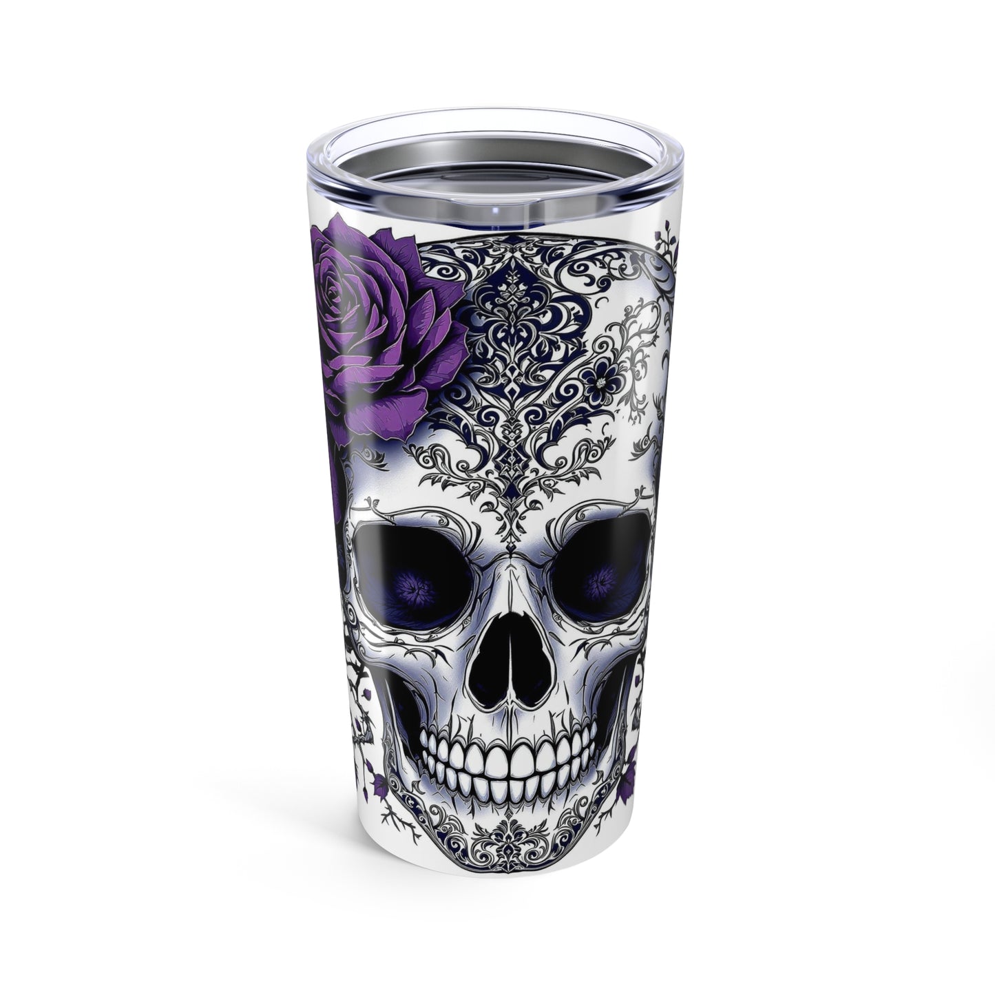 Skull & Floral Tumbler | 20oz Stainless Steel | Hippsey Creations