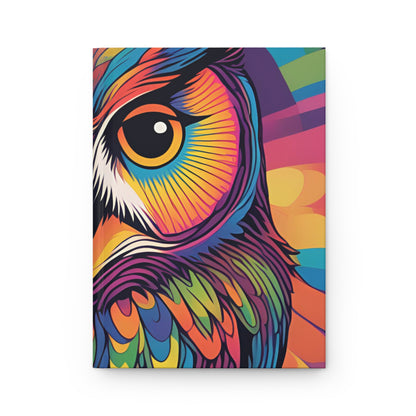 Vibrant Owl Hardcover Journal – 5.75x8 Lined Pages, Whimsical Owl Design